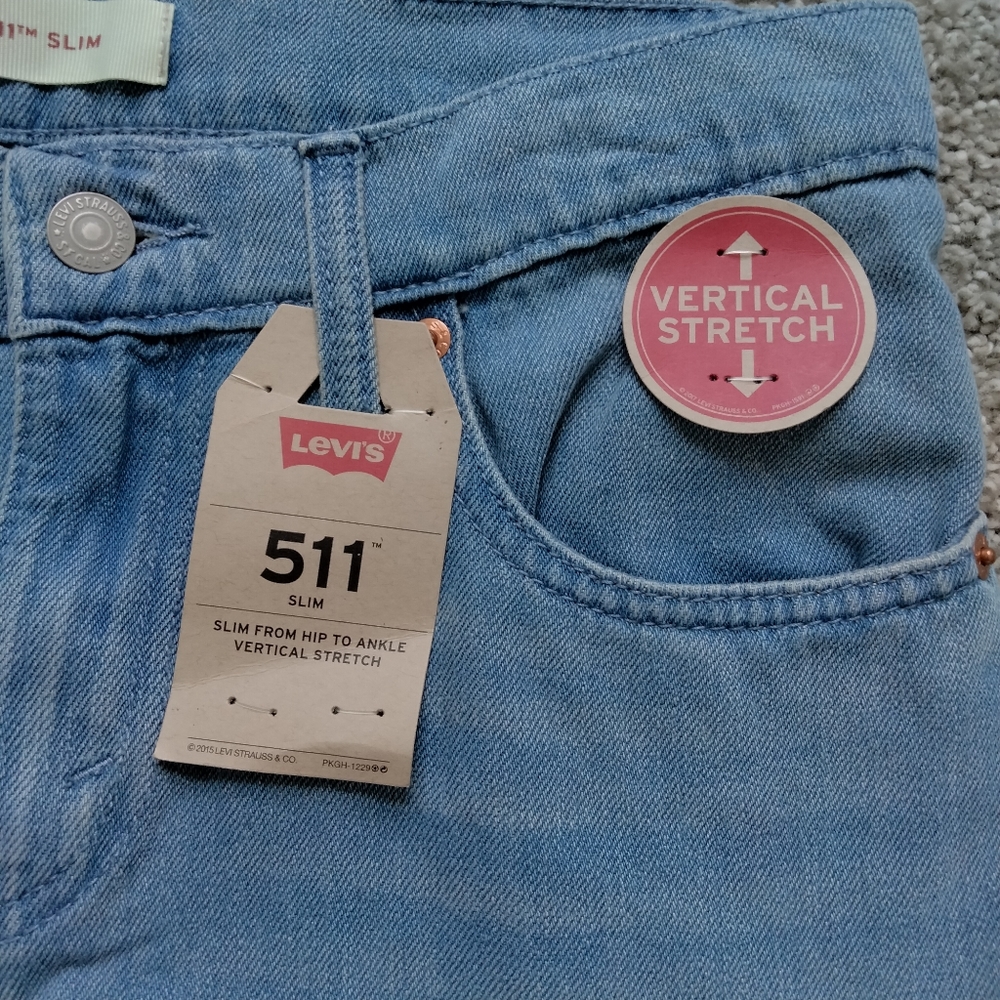 NWT 16 Reg Levi's 511 Slim Stretch Light Wash Jeans - Picture 10 of 11